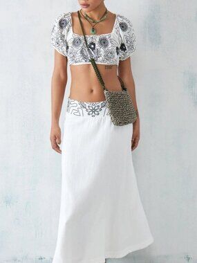Free People Lotus Set In White Black Combo, Size XL